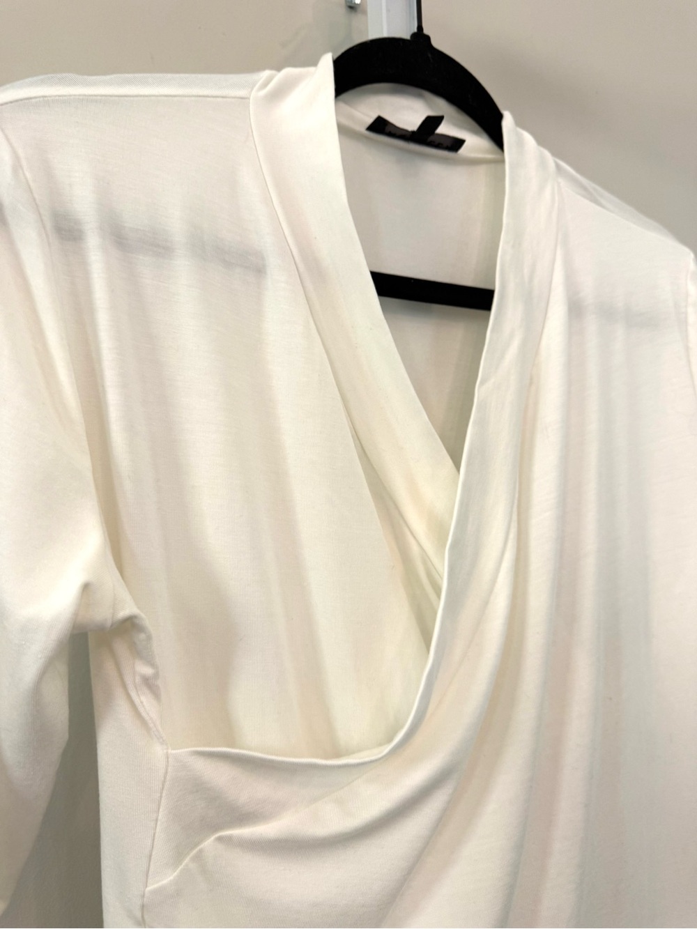Marella Wrap Front Tunic Top White Draped V Neck 3/4 Sleeve M - Picture 9 of 9